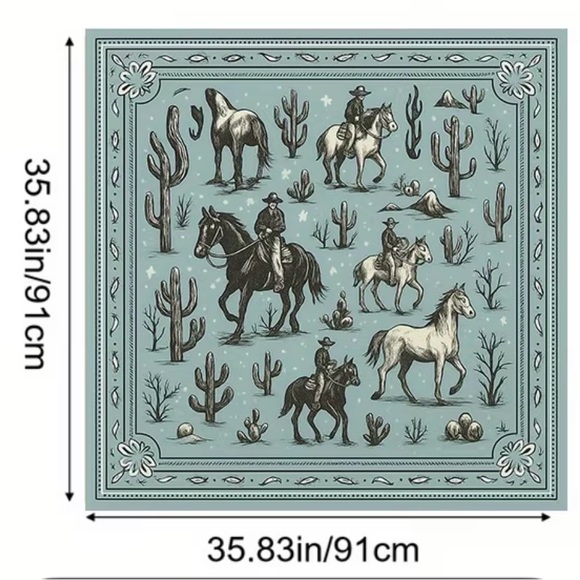 BOUTIQUE COWBOY PRINT SCARF 🤠 - Picture 3 of 3